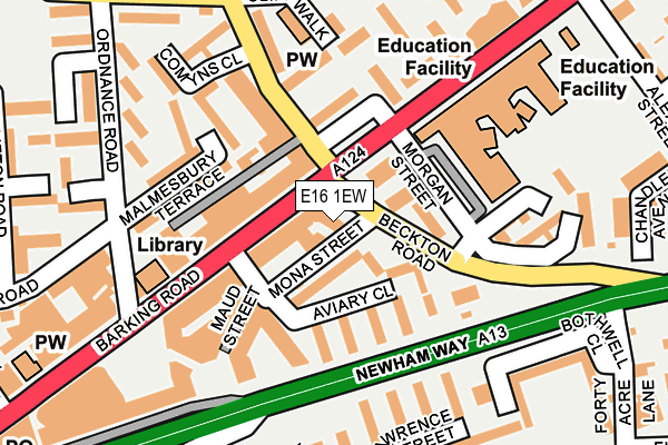 E16 1EW map - OS OpenMap – Local (Ordnance Survey)