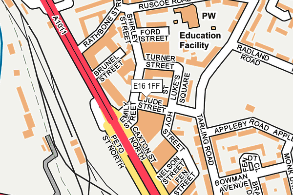 E16 1FF map - OS OpenMap – Local (Ordnance Survey)