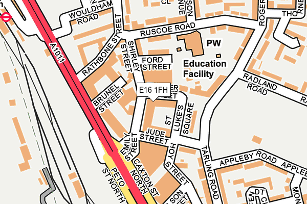 E16 1FH map - OS OpenMap – Local (Ordnance Survey)