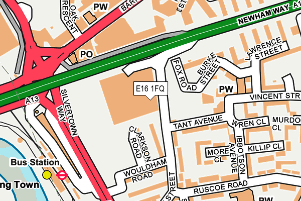 E16 1FQ map - OS OpenMap – Local (Ordnance Survey)