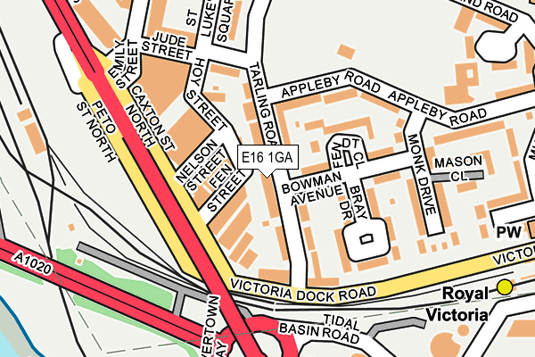 E16 1GA map - OS OpenMap – Local (Ordnance Survey)
