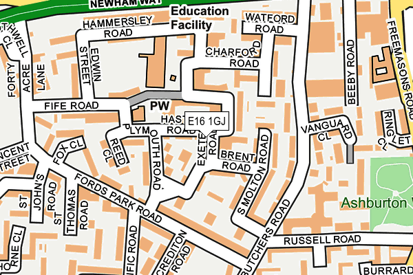 E16 1GJ map - OS OpenMap – Local (Ordnance Survey)