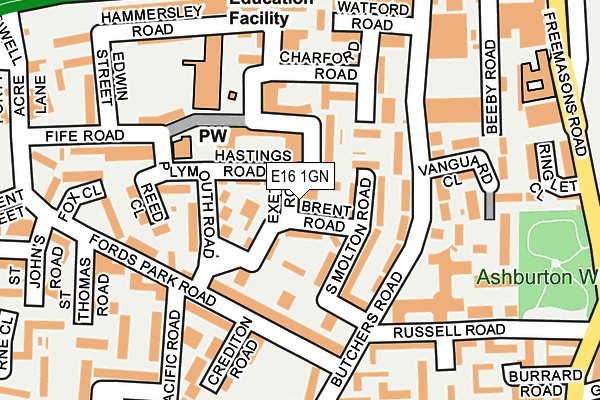 E16 1GN map - OS OpenMap – Local (Ordnance Survey)