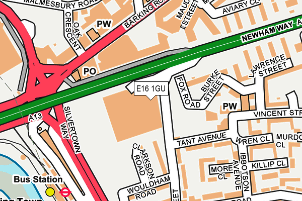 E16 1GU map - OS OpenMap – Local (Ordnance Survey)