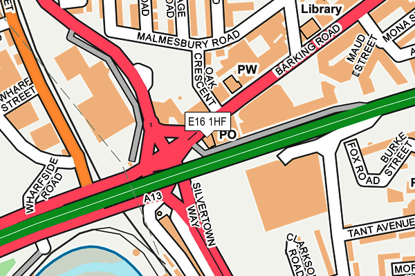 E16 1HF map - OS OpenMap – Local (Ordnance Survey)