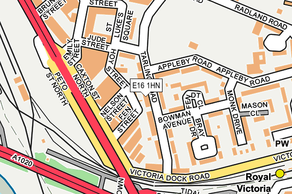 E16 1HN map - OS OpenMap – Local (Ordnance Survey)