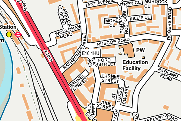 E16 1HU map - OS OpenMap – Local (Ordnance Survey)