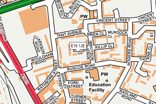 E16 1JE map - OS OpenMap – Local (Ordnance Survey)