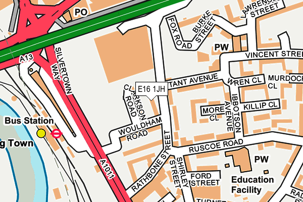 E16 1JH map - OS OpenMap – Local (Ordnance Survey)