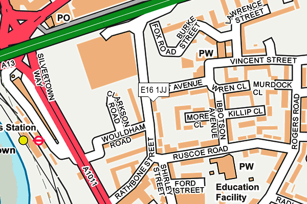 E16 1JJ map - OS OpenMap – Local (Ordnance Survey)
