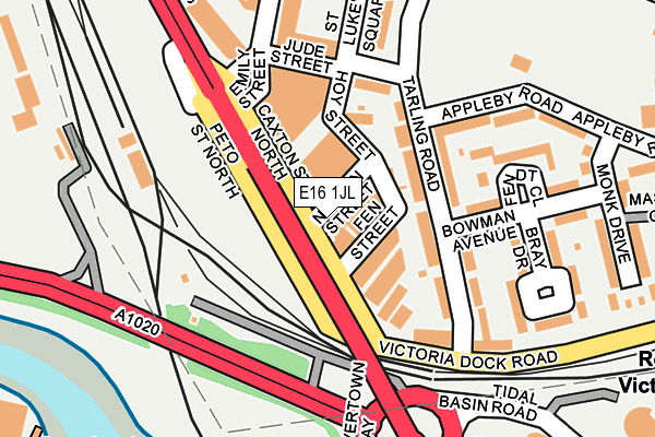 E16 1JL map - OS OpenMap – Local (Ordnance Survey)