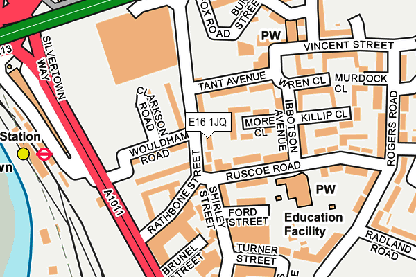 E16 1JQ map - OS OpenMap – Local (Ordnance Survey)