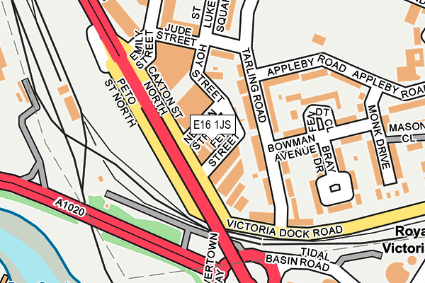 E16 1JS map - OS OpenMap – Local (Ordnance Survey)