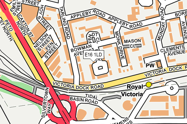 E16 1LD map - OS OpenMap – Local (Ordnance Survey)