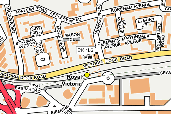 E16 1LG map - OS OpenMap – Local (Ordnance Survey)