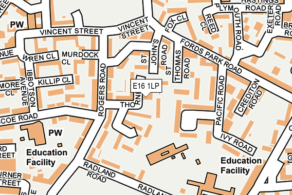 E16 1LP map - OS OpenMap – Local (Ordnance Survey)