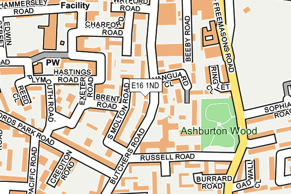 E16 1ND map - OS OpenMap – Local (Ordnance Survey)