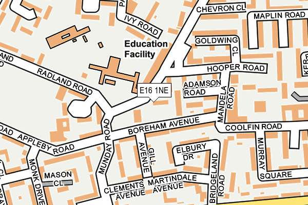 E16 1NE map - OS OpenMap – Local (Ordnance Survey)