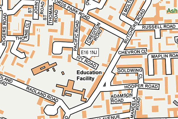 E16 1NJ map - OS OpenMap – Local (Ordnance Survey)