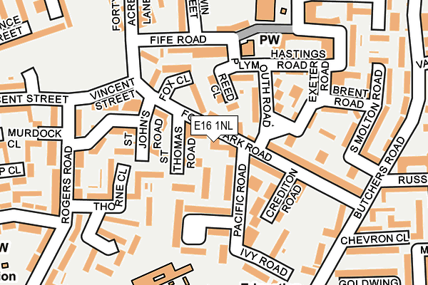 E16 1NL map - OS OpenMap – Local (Ordnance Survey)