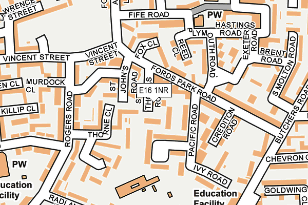 E16 1NR map - OS OpenMap – Local (Ordnance Survey)