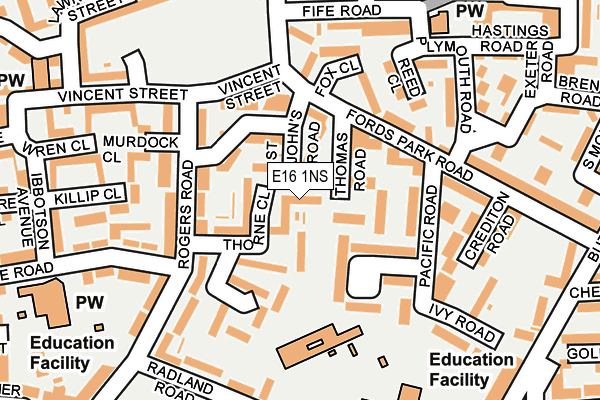 E16 1NS map - OS OpenMap – Local (Ordnance Survey)