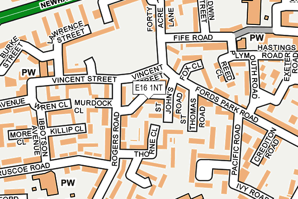 E16 1NT map - OS OpenMap – Local (Ordnance Survey)