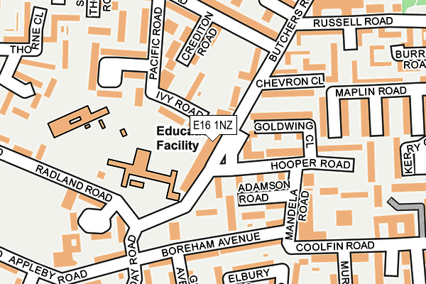 E16 1NZ map - OS OpenMap – Local (Ordnance Survey)