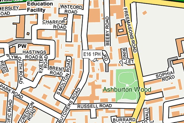 E16 1PH map - OS OpenMap – Local (Ordnance Survey)