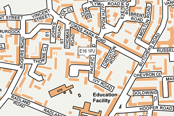 E16 1PJ map - OS OpenMap – Local (Ordnance Survey)