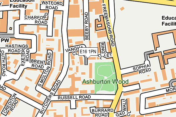 E16 1PN map - OS OpenMap – Local (Ordnance Survey)