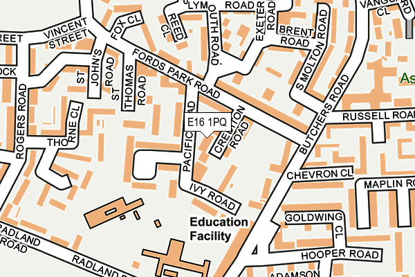 E16 1PQ map - OS OpenMap – Local (Ordnance Survey)