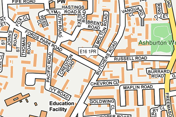 E16 1PR map - OS OpenMap – Local (Ordnance Survey)