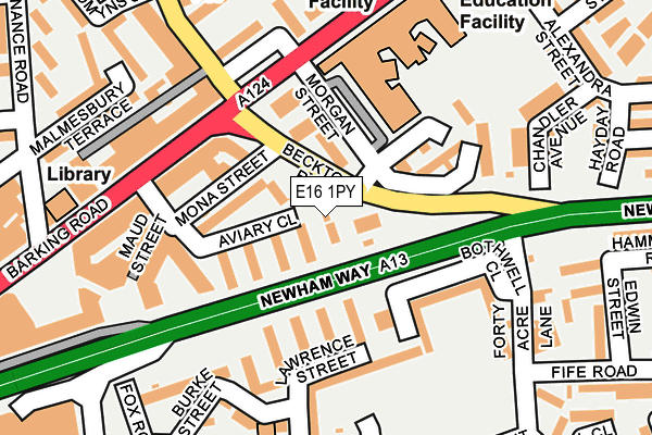 E16 1PY map - OS OpenMap – Local (Ordnance Survey)