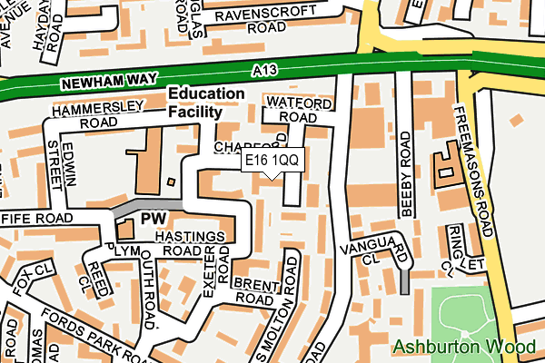 E16 1QQ map - OS OpenMap – Local (Ordnance Survey)