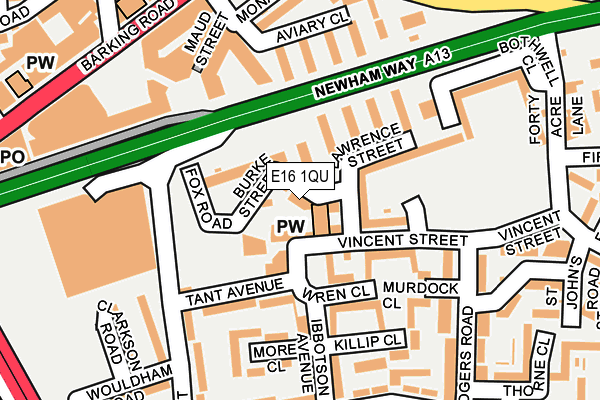 E16 1QU map - OS OpenMap – Local (Ordnance Survey)