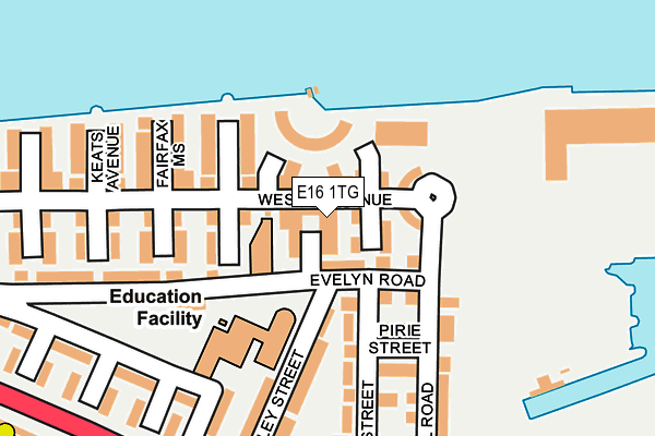 E16 1TG map - OS OpenMap – Local (Ordnance Survey)