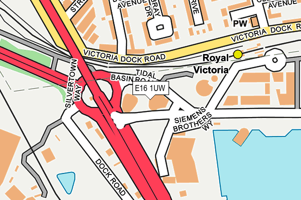 E16 1UW map - OS OpenMap – Local (Ordnance Survey)