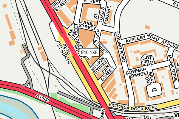 E16 1XE map - OS OpenMap – Local (Ordnance Survey)