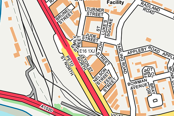 E16 1XJ map - OS OpenMap – Local (Ordnance Survey)