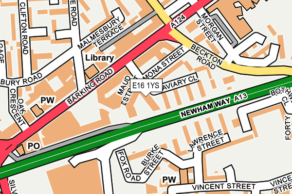 E16 1YS map - OS OpenMap – Local (Ordnance Survey)