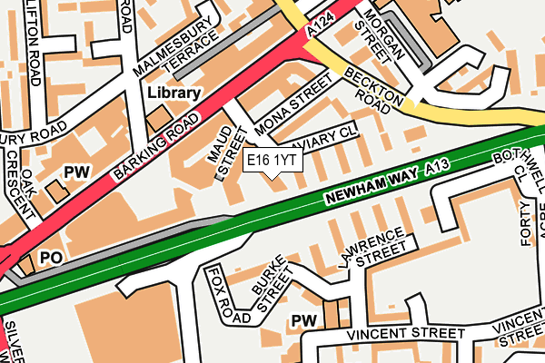 E16 1YT map - OS OpenMap – Local (Ordnance Survey)