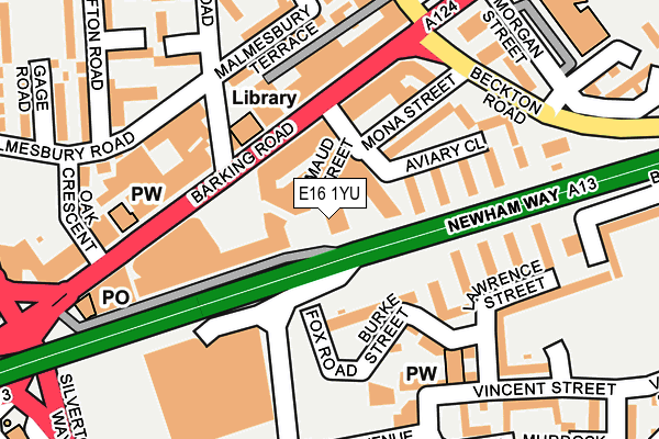 E16 1YU map - OS OpenMap – Local (Ordnance Survey)