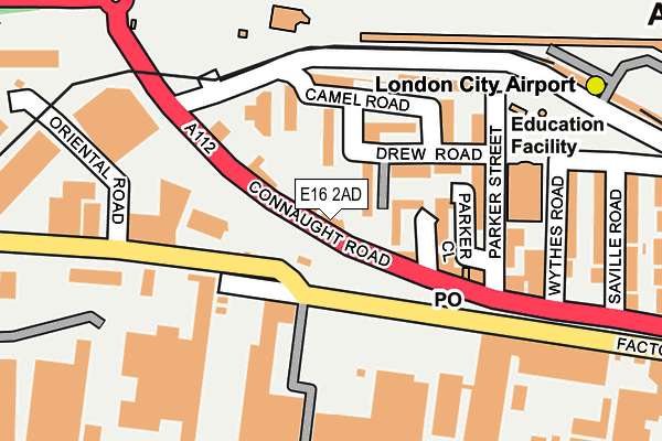 E16 2AD map - OS OpenMap – Local (Ordnance Survey)
