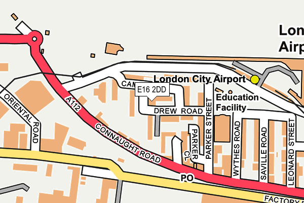 E16 2DD map - OS OpenMap – Local (Ordnance Survey)