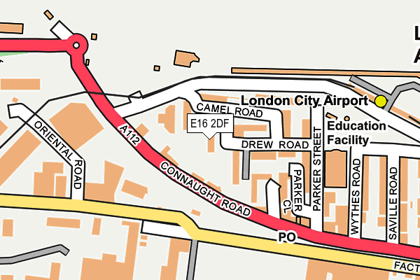 E16 2DF map - OS OpenMap – Local (Ordnance Survey)