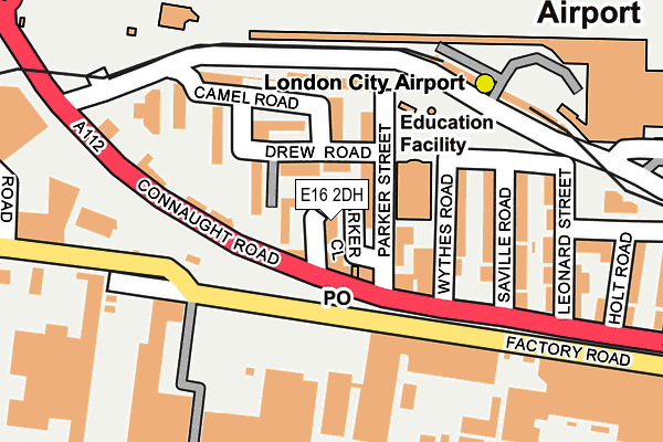 E16 2DH map - OS OpenMap – Local (Ordnance Survey)