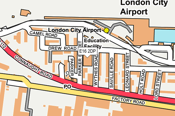 E16 2DP map - OS OpenMap – Local (Ordnance Survey)