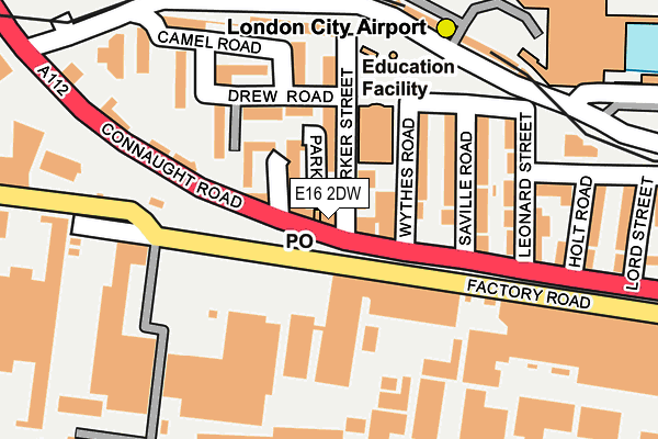E16 2DW map - OS OpenMap – Local (Ordnance Survey)