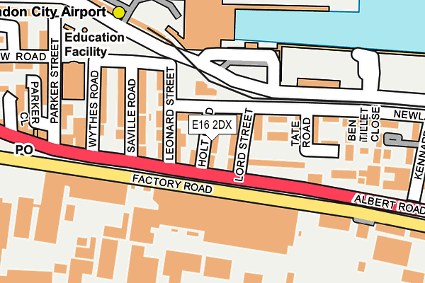 E16 2DX map - OS OpenMap – Local (Ordnance Survey)